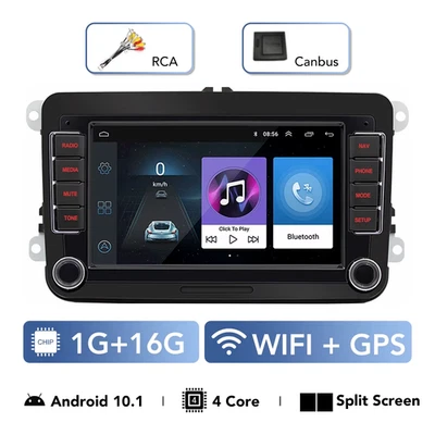 Autoradio 7" Android Carplay GPS Compatible VW Golf Passat Jetta Polo - Photo 1/4