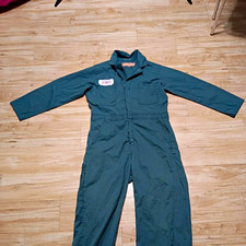 Durable Press Green Cotton Twill Mechanic Work Coveralls Jumpsuit RN15220