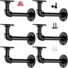 Industrial Pipe Shelf Brackets for 8 10 12 14 inches Board Iron L Floating