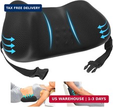Lumbar Support Pillow, Memory Foam Back Cushion for Office Chair Car, Black