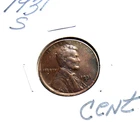 1931 S Lincoln Wheat Cent Brown AU