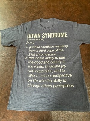 Size M DOWN SYNDROME T-Shirt Definition Gray