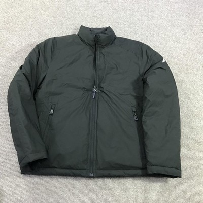 Nautica Jacket Mens Medium Green Puffer Full Zip Water Wind Resistant Stretch