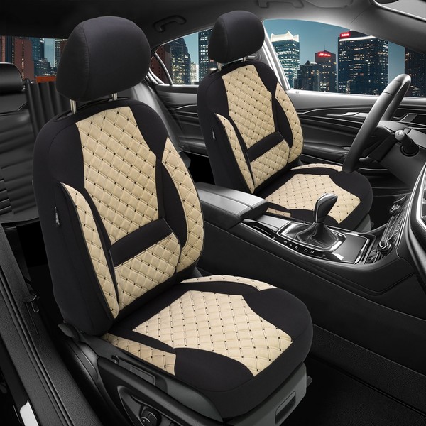 2X SitzbezüGe Passend FüR Mercedes CLS X290 Ab 2018 In Schwarz-Beige | Prime-image