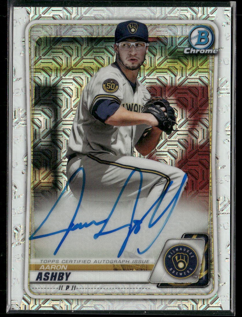2020 Bowman #BMA-AA Aaron Ashby Chrome Prospect Autographs Mojo Refractor