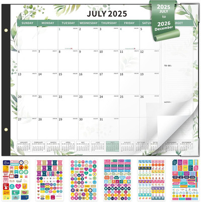 Desk Calendar 2025-2026 Large 22''X17'' Monthly Family Planner Pad with Protective