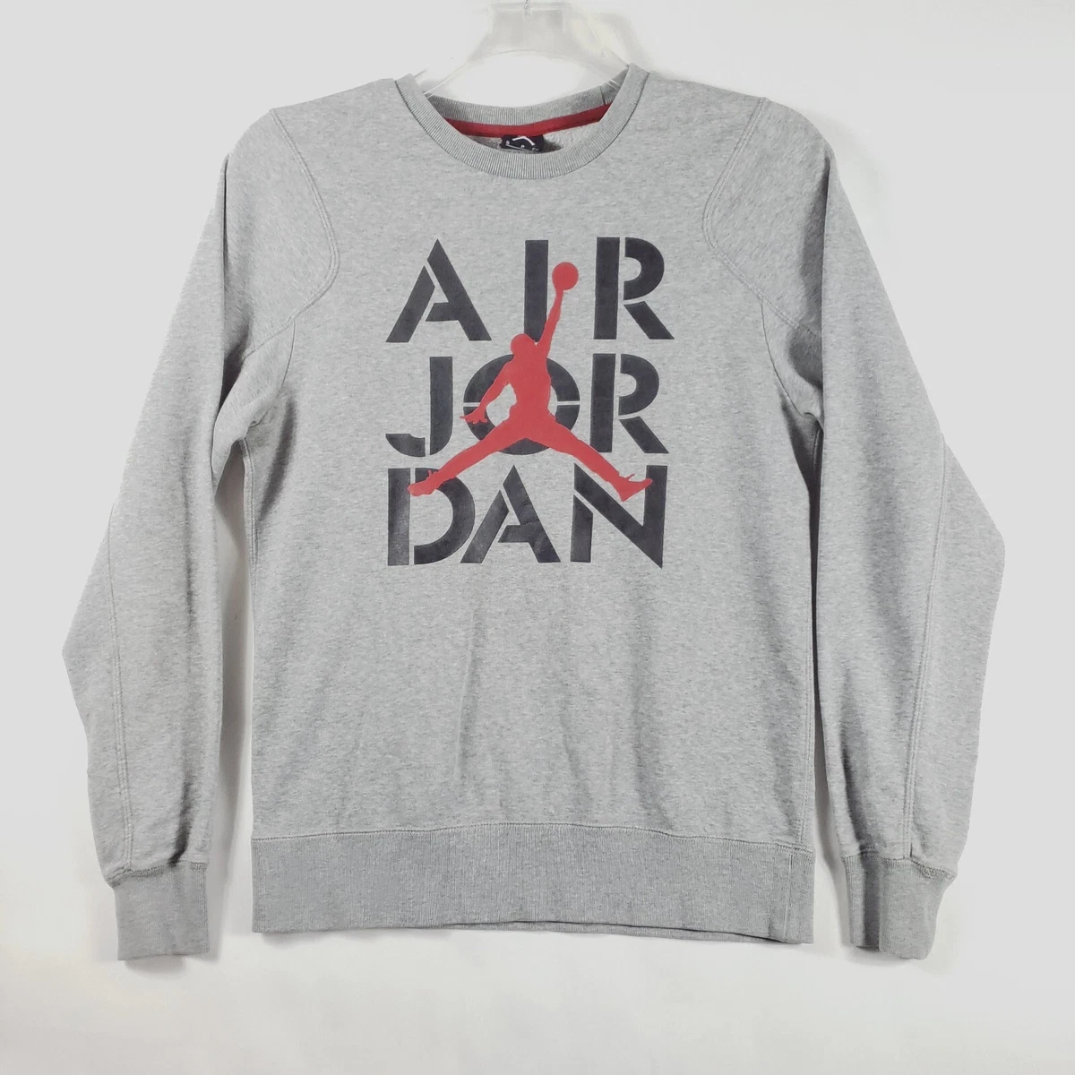 Air Jordan Jumpman Mens Sweater Small Gray Cotton Long Sleeve Crew Neck spot