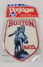 VTG NIP USA Made Voyager BOSTON MASSACHUSETTS PATCH Souvenir Travel Horse