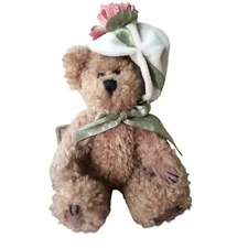 BOYDS Archive Collection CARMELA plush spring brown BEAR white hat Easter