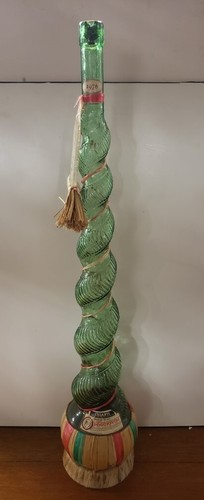 RARE Vintage 1976 Glass 32 3/4" Chianti Tall Italian Wine Bottle Spiral Design