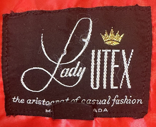 Vintage Lady Utex Jacket Lightweight Quilted Windbreaker Hidden Hood Red Sz L - Bild 9 von 16