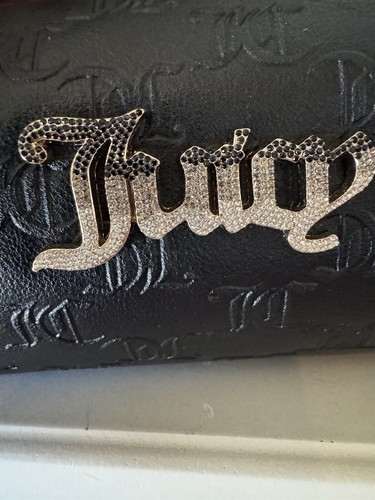 Juicy Couture Exclusive BLING BLING ROLL BAG Barrel 9" Liquorice Black Purse NWT - Picture 4 of 13
