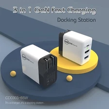 65W GaN Switch Dock Stations for Nintendo Switch Steam Deck Power Adapter Hub