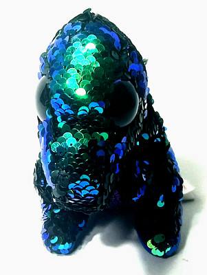 Ty 2018 Crunch Color Changing Sequined Dinosaur Stuffed Animal Plush Toy