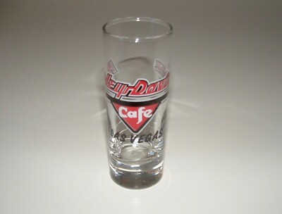 Las Vegas Harley-Davidson Cafe Tall Shot Glass, Age Unknown, pre-owned