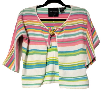Michael Simon Cardigan Colorful stripped size Medium Top Sweater