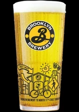 Set of 2 x Brooklyn Brewery Half Pint Glasses New Design 10oz Brand New