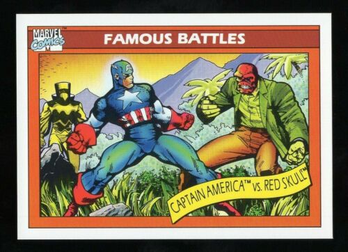 1990 Marvel Universe Series 1 Impel - #97 Capt America v Red Skull NMMT Battles - Picture 1 of 2