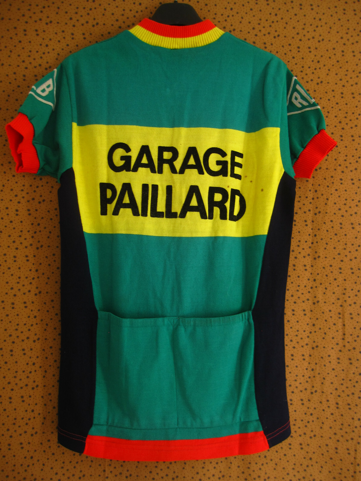 Maillot Cycliste Vintage Garage Paillard RLB - Acrylique Vert, Taille M - Années 80