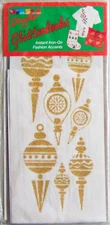 Dizzle "GOLD ORNAMENTS" Christmas Iron-On Fashion Accents #57009 - New, Sealed!
