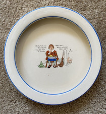 Vintage Baby Childs Ceramic Feeding Dish Bowl Little Jack Horner 6 inch