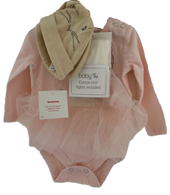 Peter Rabbit ~ Flopsy Bunny 0-3 Monate ~ 14 Pfund ~ 3-teiliger Tutu Body, Strumpfhose & Mütze