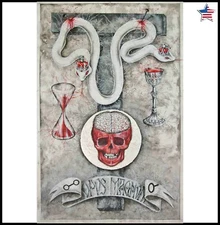 snake skull alchemy contemporary art painting canvas modern realism figurative