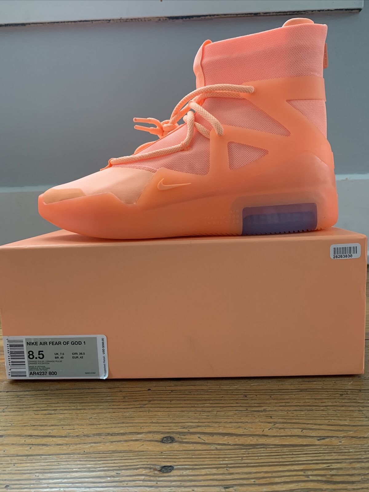 vértice chisme Comedia de enredo Nike Fear Of God 1 Orange Pulse Size 8.5 AR4237-800 | eBay