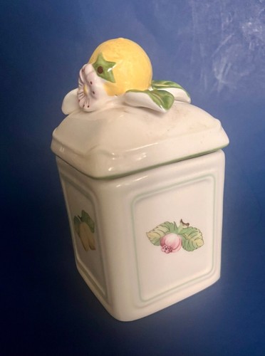 Piccolo contenitore da cucina, tema limone, Villeroy & Boch, 5 pollici per 2,5, ceramica - Foto 2 di 5