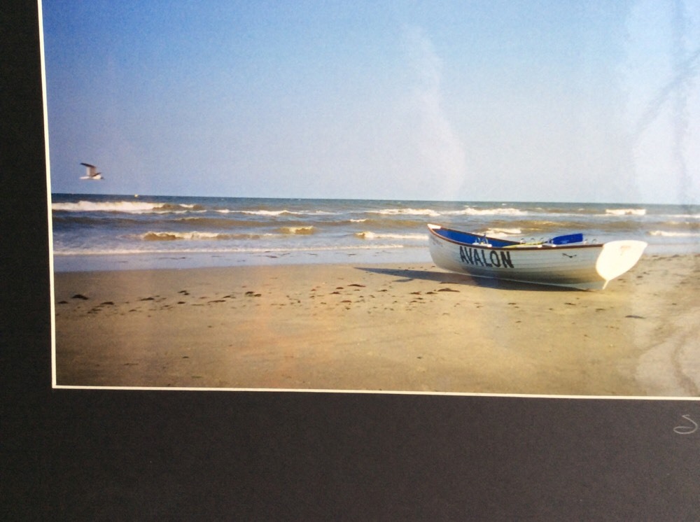 FILA Avalon New Jersey Color Photo of Lifeguard Row Boat on the Beach original print