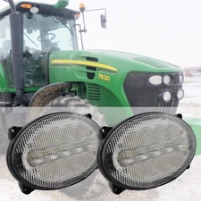 Large Oval 7.12" 65W Hood Lights Fits John Deere 8330T,8430,8430T,8530+ Tractors