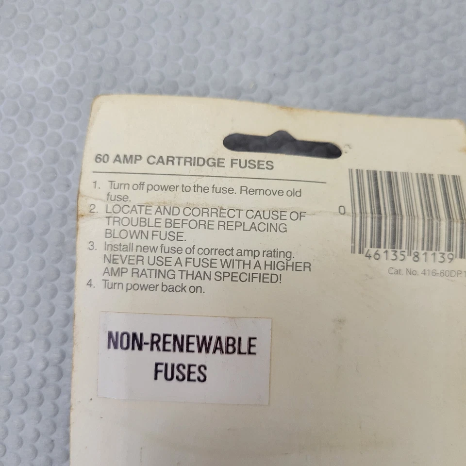 2 Sylvania 60 Amp Buss Cartridge Fuses General Purpose GTE - Image 4 of 4