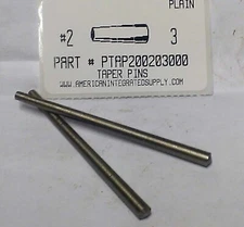 #2X3" TAPER PINS STEEL PLAIN .193" LARGE END DIAMETER (5)