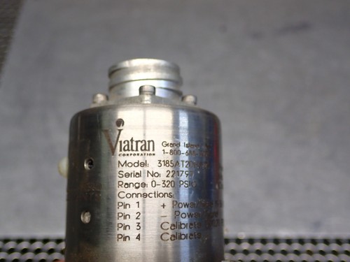 Viatran 3185AT2DHA20 Pressure Transducer 0-320PSIG Used W/ Warranty See All Pics - Picture 3 of 8