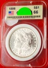 1886 Morgan Silver Dollar Coin UNC MS Beautiful Stunning Strike