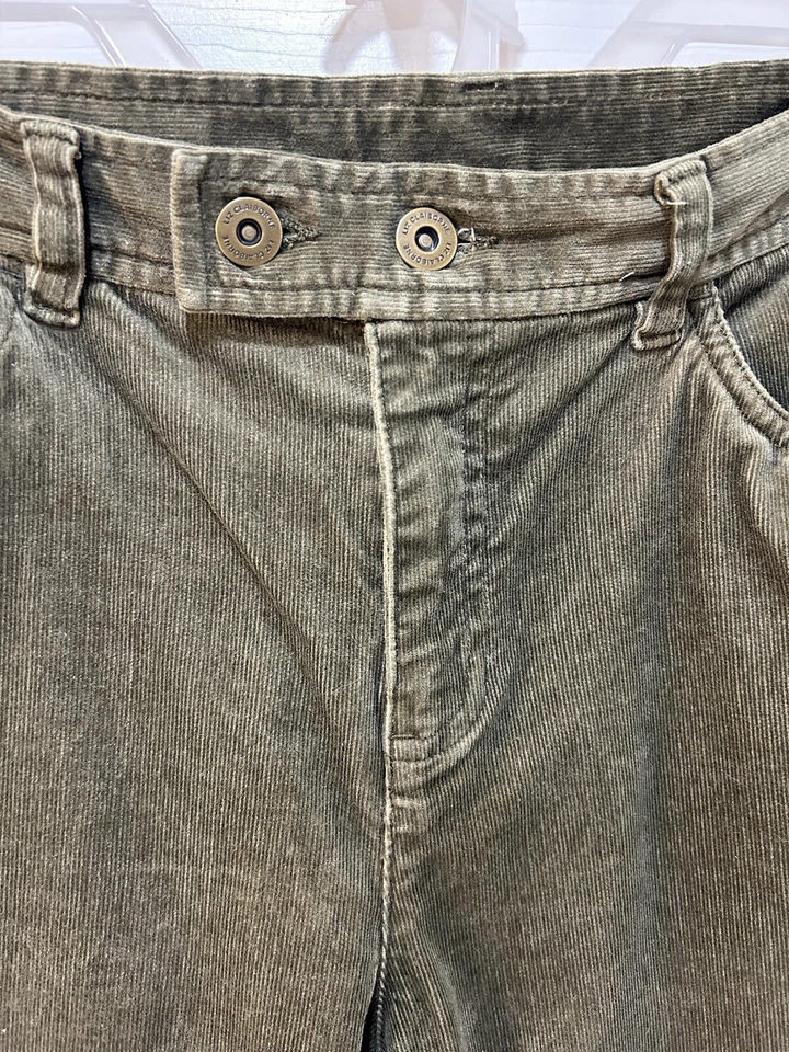 Women's Khaki Green Corduroy Pants Size 10 Boho 90's Grunge Western Hippie Y2K - Image 4 of 4