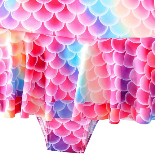 Kids Girls Swimmsuits Fish Scales Print Swimwear Bathing Suit Bodysuit Bikini - Picture 17 of 47