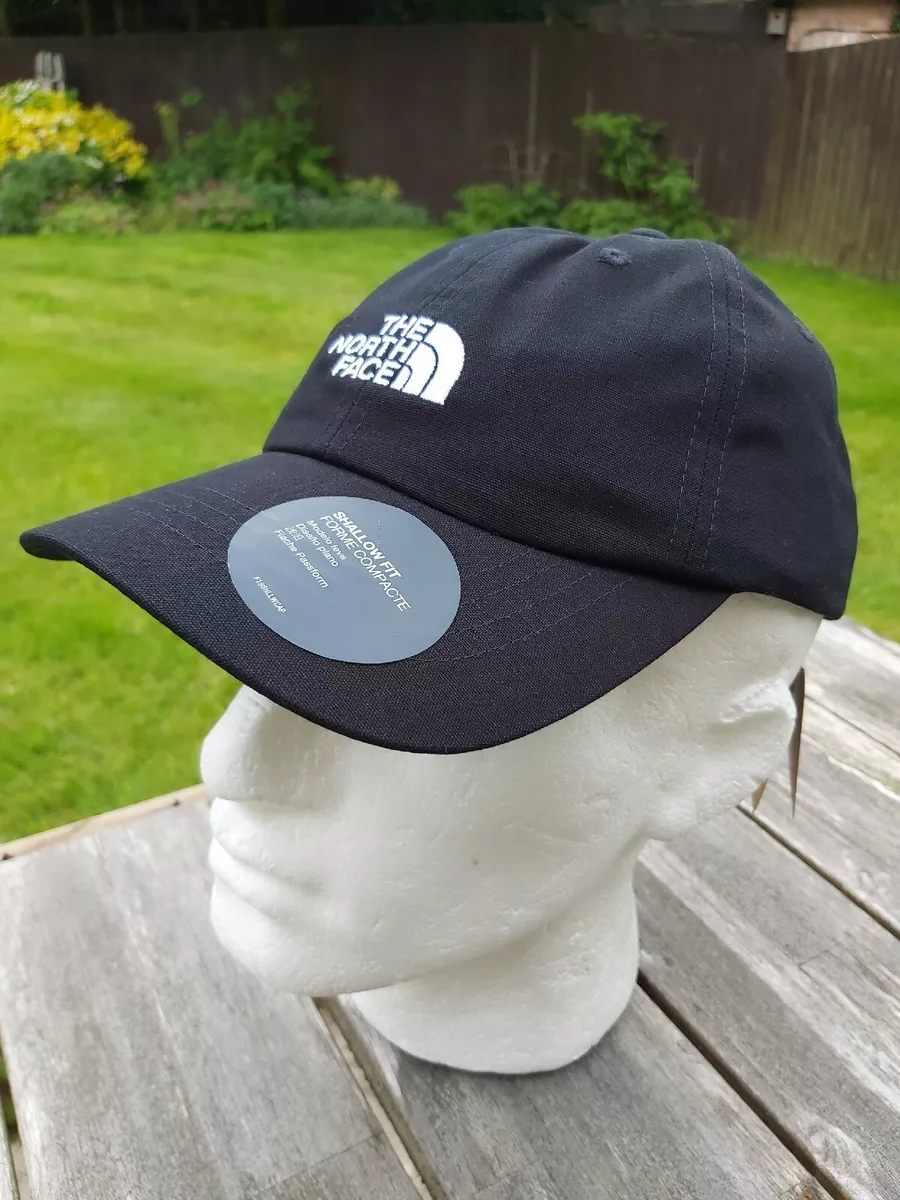 Genuine THE NORTH FACE Black Shallow Fit CAP Hat Casquette Cotton Mens Buck3