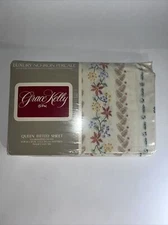 VTG Springmaid Grace Kelly Queen Fitted Sheet No Iron USA Floral NEW in PACKAGE