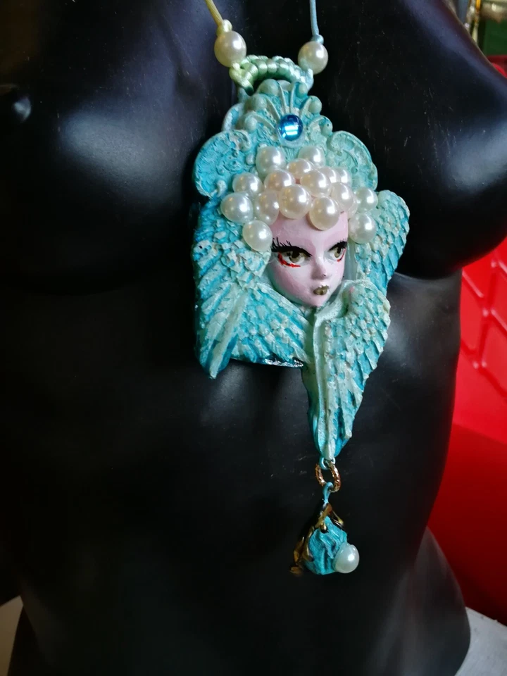 Collar Colgante Talismán Serafines Ángel Alado Guardián Querubines Joyería Foto 2 de 4