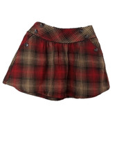 Vintage Y2K multi checkered mini skirt Brown Red Grunge Coquette