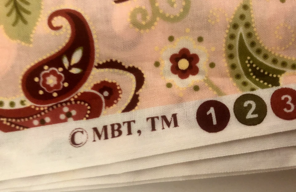 De colección 1 Yd 44WX37L MARCUS BROTHERS MBT Rosa Rojo Verde TELA PAISLEY Acolchado Foto 2 de 4