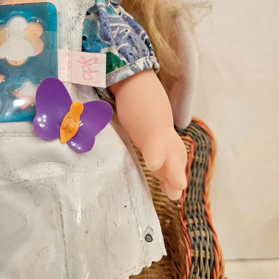 Cabbage Patch Kids Paintin Faces Kid Blonde 1996 Signed Blue Eyes Foto 3 de 4