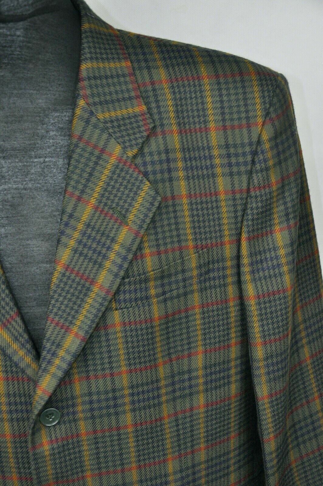 Giacca blazer uomo Yves Saint Laurent YSL check pura lana taglia 52