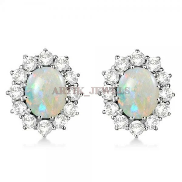 Gemas de ópalo natural con gemelos de plata de ley 925 #2438 Foto 2 de 3