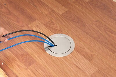 Arlington FLBR5420NL Recessed Power and Data Round Floor Box (Nickel)