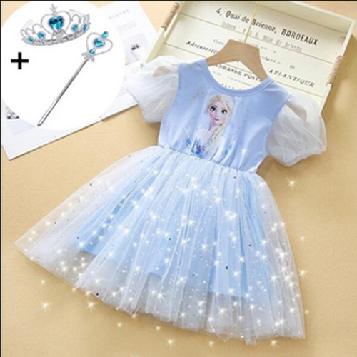 Frozen Princess Costume Dress Elsa Anna Role Play Cosplay - Picture 23 of 26