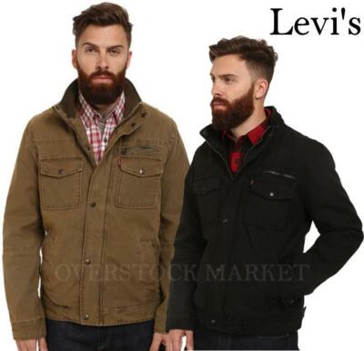 NEW! MEN'S LEVIS BRAND TRUCKER JACKET! CANVAS SHELL! VARIETY STYLES/COLOR/SIZES!