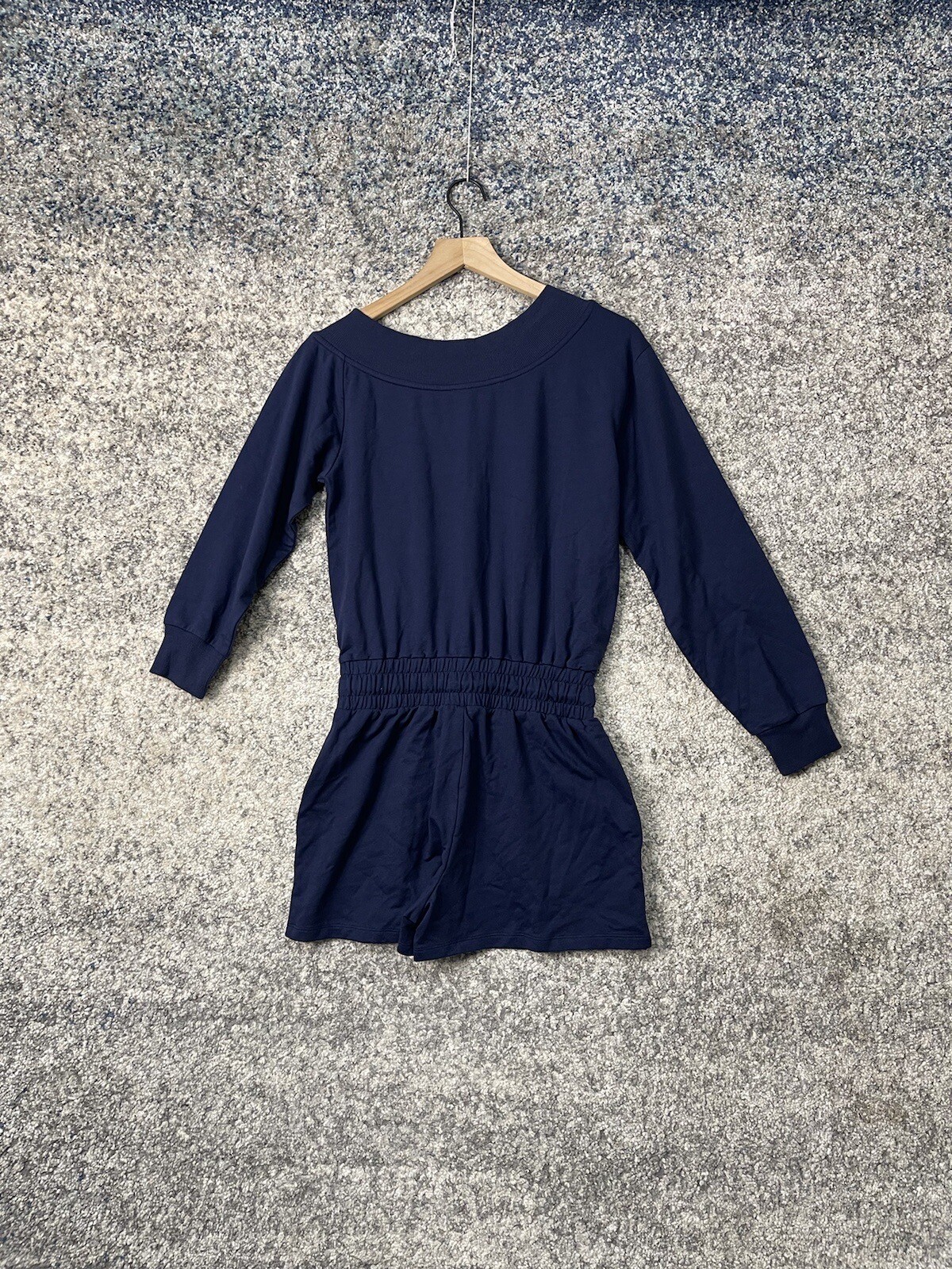 Michael Kors Off the Shoulder Jumpsuit Romper Jumper Navy Blue Size XS thumbnail 3