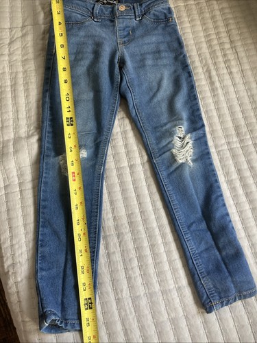 Jordache Skinny Legging Pants Size Small 6-6x Blue Jegging Rips Girls Soft Denim - Picture 4 of 19